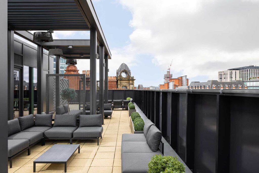 Private roof terrace at 12 King Street, Leeds